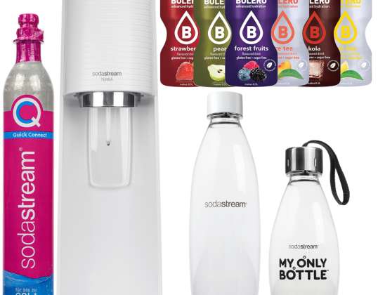 Küllastus SodaStream Terra valge üks pudel Minu ainus pudel Must boolero