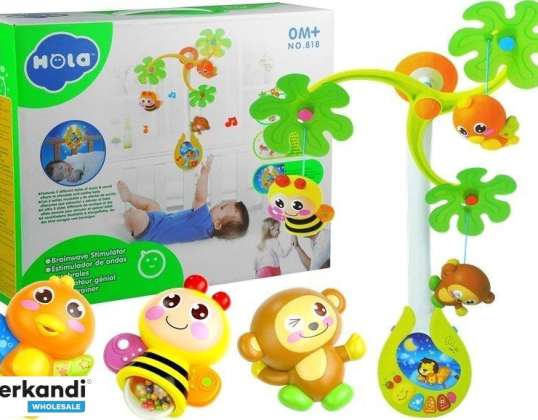 Forêt tropicale berceau carrousel singe interactif