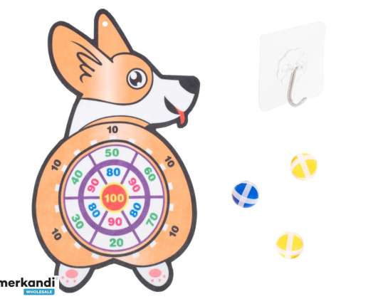 Jeu de fléchettes avec fléchettes, balles velcro, corgi
