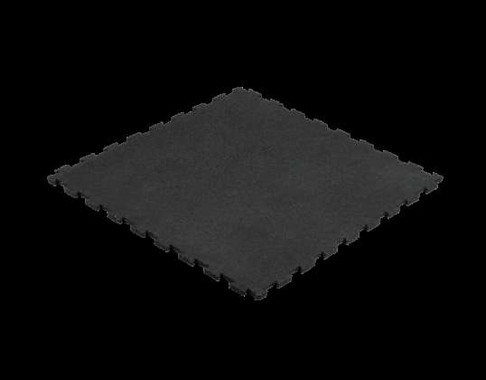 Gummiboden für das Fitnessstudio  Matte unter Gerät  Puzzle 1m Dicke 15mm  schwarz  REBEL ACTIVE