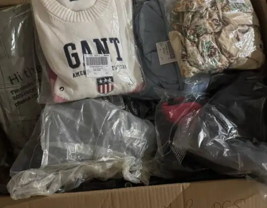 €425 – Brand mix γυναικεία και ανδρικά ρούχα, 73 τεμάχια, επιστροφές πελατών, κορυφαίες μάρκες όπως Nike, Hilfiger, Levi's, μόνο €5.82 ανά τεμάχιο