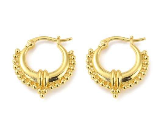 Chunky Small Huggie Hoop Σκουλαρίκια, Ορείχαλκος, Real 18K Επιχρυσωμένα, Χωρίς Κάδμιο Μόλυβδο, 20.5x19x6mm