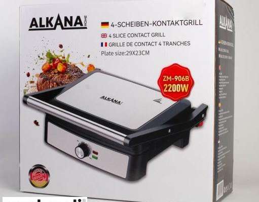 ALKANA Grill de Contacto Parrilla Eléctrica Placas Antiadherentes Plegables 2200W