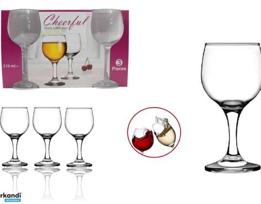Lasipullo iloinen varsiviini 300ml 3 kpl