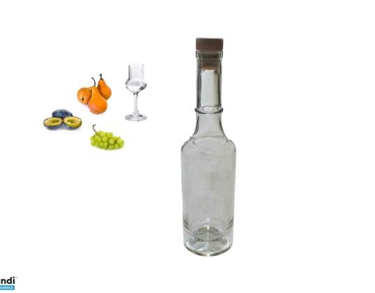 Glas Pálinka Matyó Motiv Gravur mit 350ml Kunststoffstopfen