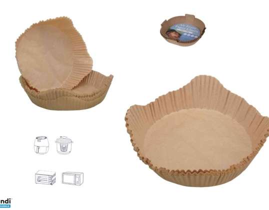 Heißluftfritteuse Backpapier Blech mit Griff 20cm 50 Stück eng 536