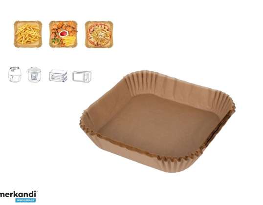 Heißluftfritteuse Backpapier Blech Quadrat 20 20cm 50 Stück eng 538