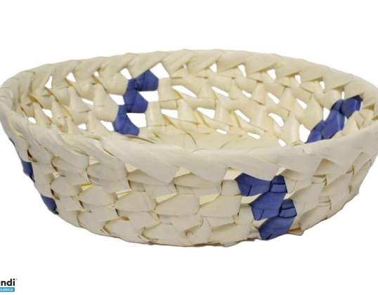 Panier en osier feuille de palmier rond 8 PL 01 D20 H5cm