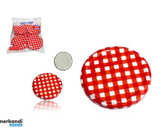 Gewindedach 82mm 10 Stück Rot Weiß Plaid Dekorativ
