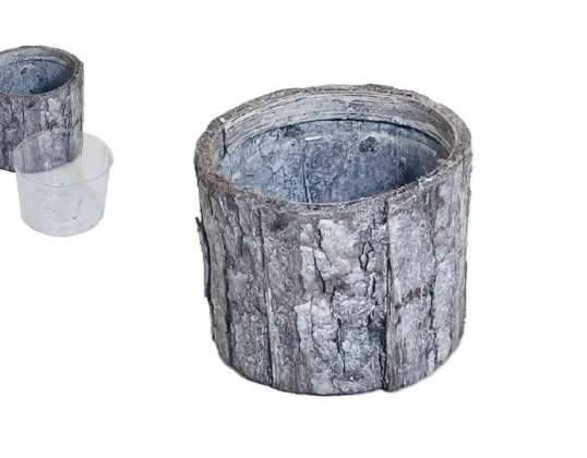 Pflanzenrinde Zylinder Grau 66 F24/GRAU D8 H7cm