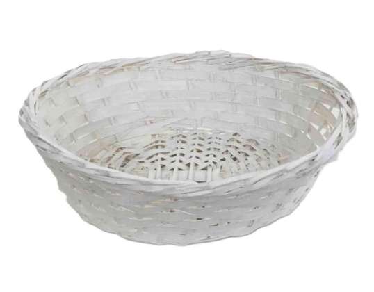 Bambuskorb Oval Weiß 208 47/W 27 22 H8cm