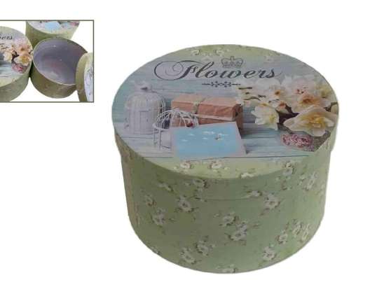 Coffret Papier Fleur Cadeau 3 100 15/SMALL D15 H8cm