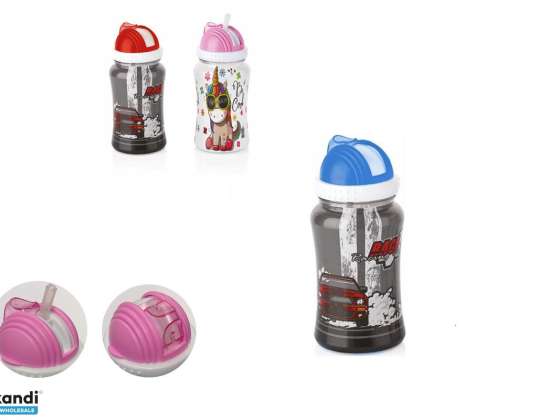 Bouteille d’eau avec paille en plastique 400ml L 00500