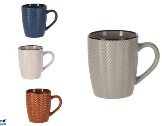 Becher Keramik 370ml einfarbig Mischfarben Q97000220