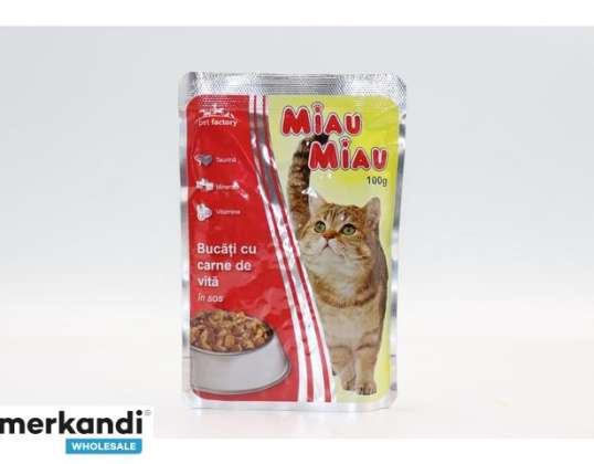 Meow Meow Nassfutter für Katzen 100g Rindfleisch Erwachsener