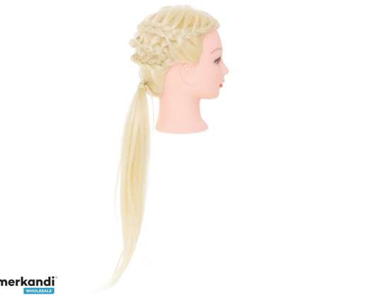 Coiffeur tête de formation cheveux blonds naturels
