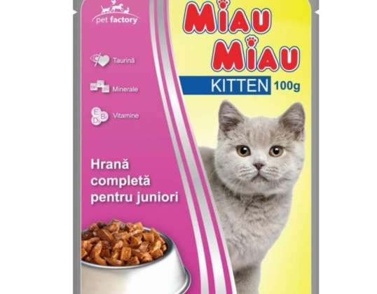 Meow Meow Nassfutter für Katzen 100g Huhn Junior