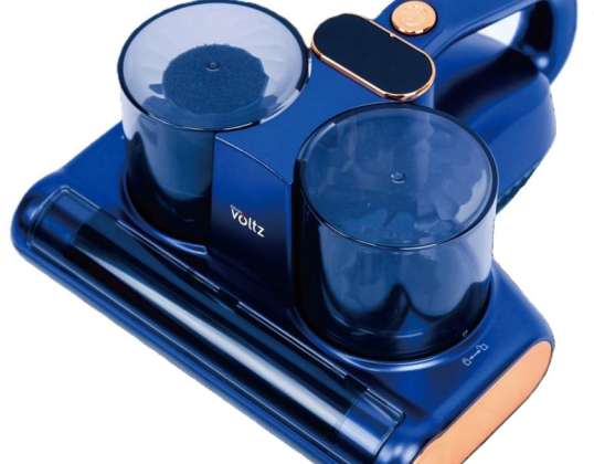 Oliver Voltz OV51003B, Aspirateur rechargeable contre les acariens, 120W, 14.8V 2500mAh, LED UVC, Bleu