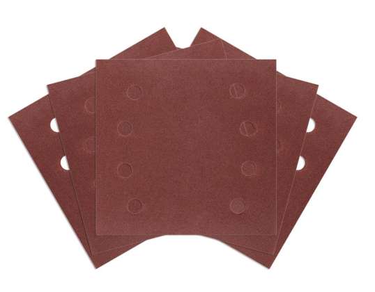 Velcro-Schleifpapiere. quadratisch 113 x 113 mm. P240. 5 Stk. mit 8 Löchern für 04 623