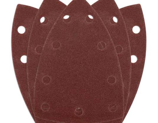 Velcro-Schleifpapiere. Eisen 100 x 147 mm. P120. 5 Stk. mit 9 Löchern für 04 623
