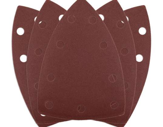 Velcro-Schleifpapiere. Eisen 100 x 147 mm. P240. 5 Stk. mit 9 Löchern für 04 623