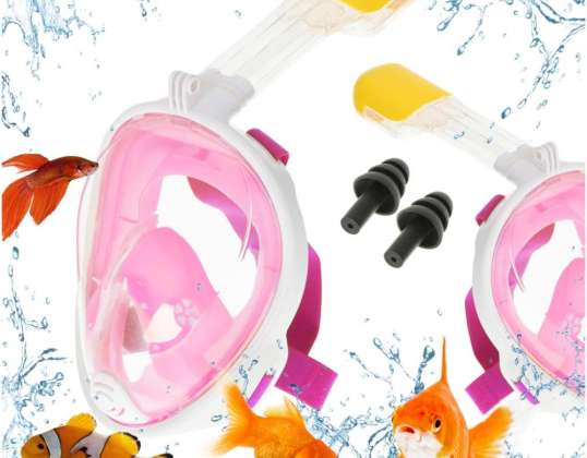 Masque de snorkeling full pliable S/M rose