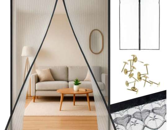 Mosquito net magnetic door mesh 160x230cm BLACK