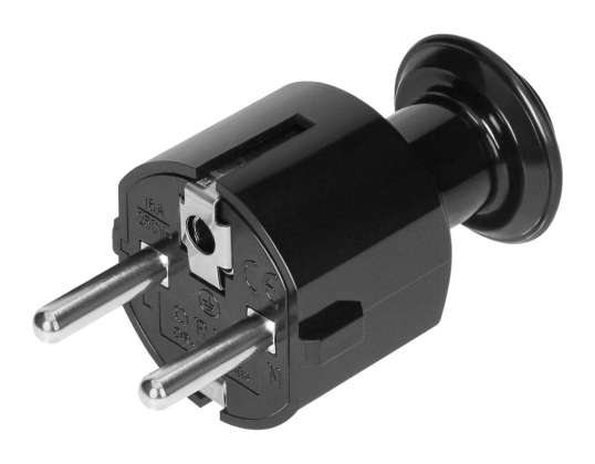 Uni Schuko 16A ευθεία βύσμα. 230V. μαύρο