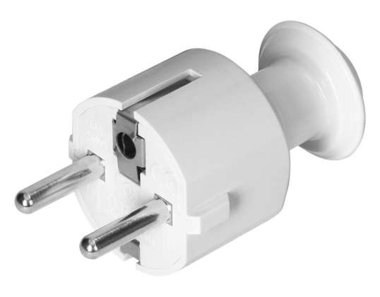 Uni Schuko 16A ευθεία βύσμα. 230V. λευκό