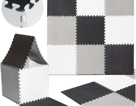 Pädagogisches Schaumstoffmatten-Puzzle grau 180 x 180 x 1 cm 9-teilig