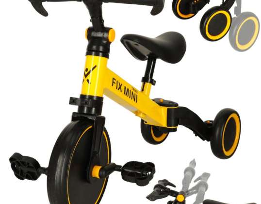 Tricycle Trike Fix Mini Balance 3en1 avec Pédales Jaune