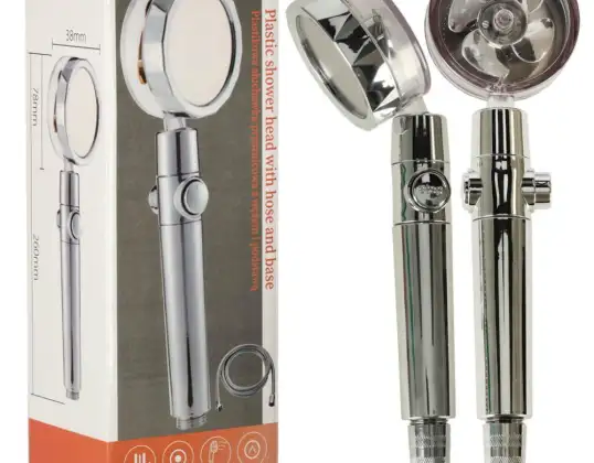 Soffione doccia con tubo turbina silver set