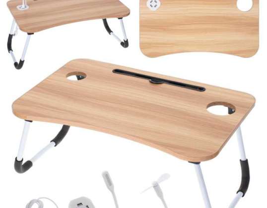 Stolik pod laptopa składany do łóżka podstawka śniadaniowa USB