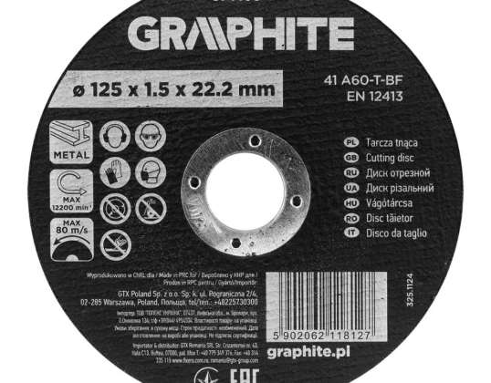 Trennscheibe. Korund für Metall 125 x 1,5 x 22,2 mm.  41 A60 T BF