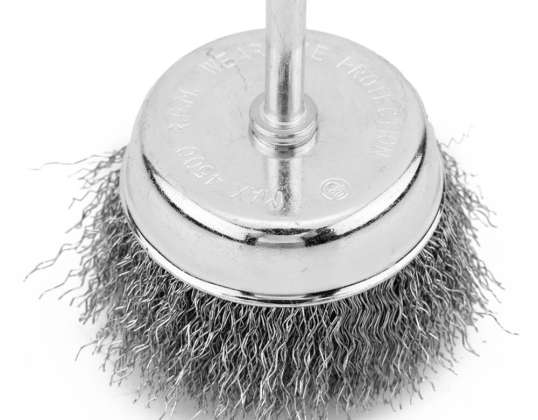 Stumpfdrahtbürste 70 mm. Welldraht. Stahl. mit 6 mm Schaft