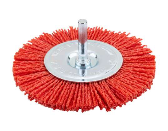 Nylon-Scheibenbürste 100 mm. mit 6 mm Schaft