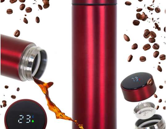 Termospudeli kruusitermos smart LED 500ml Burgundia