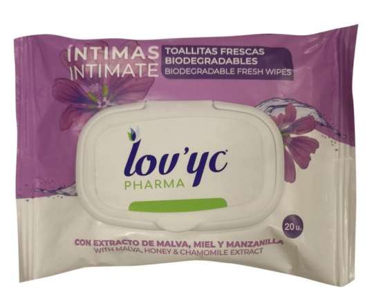 Lov&amp;#039;yc Pharma Intimate wipes 20 u. Mallow, honey and chamomile extract.