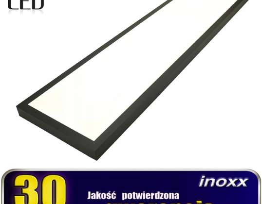 LED Tavan Paneli 120x30 36W Lamba İnce Işık Kutusu 3000K Sıcak Çerçeve Sıva Üstü Siyah