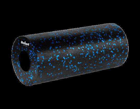 Slät foam roller massagerulle 14x33cm svart och blått material EPP REBEL ACTIVE