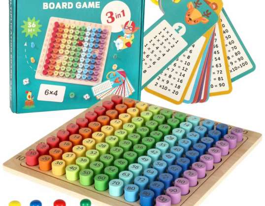 Tavola di moltiplicazione giocattolo educativo cerchi colorati in legno