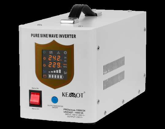 KEMOT PROsinus 1500/24 Reiner Sinus-Wechselrichter mit Ladefunktion 24V 230V 1500VA/1050W