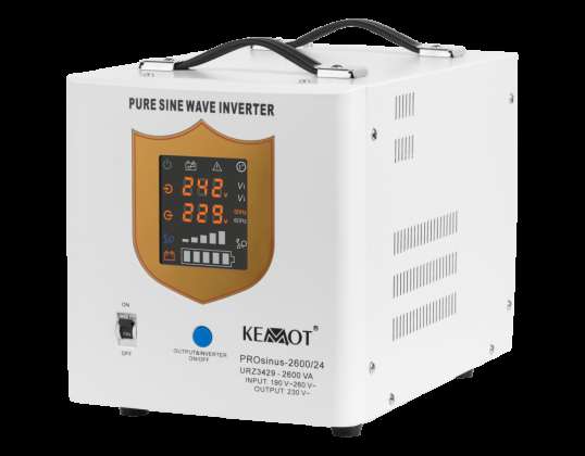 KEMOT PROsinus 2600/24 ren sinusbølgeomformer med ladefunksjon 24V 230V 2600VA / 1800W