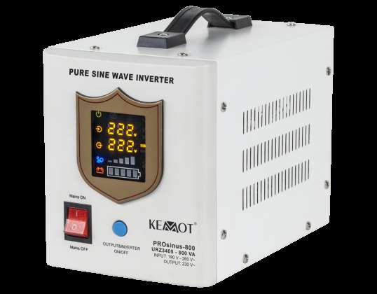 UPS KEMOT PROsinus 800 inverter s čistim sinusoidalnim tijekom i funkcijom punjenja 12V 230V 800VA/500W