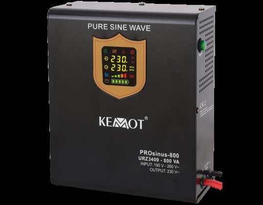 KEMOT PROsinus 800 Wandnotstromversorgung mit rein sinusförmigem Verlauf und Ladefunktion 12V 230V 800VA/500W