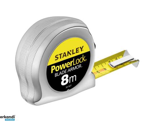 335270 mètre en acier Powerlock B/A 8m 25mm boîtier chromé