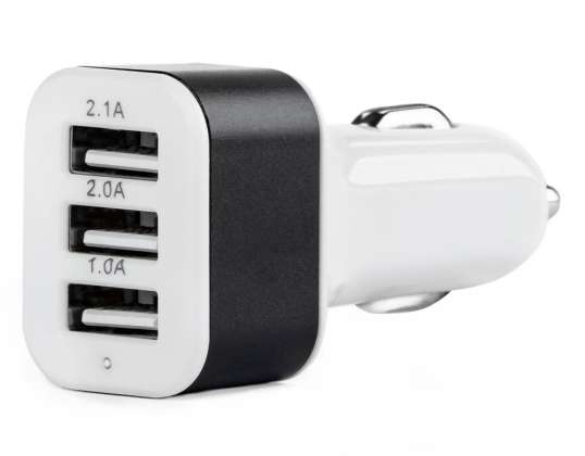 Automobilinis pakrovėjas 3x usb baltas pch 03 amio 01027