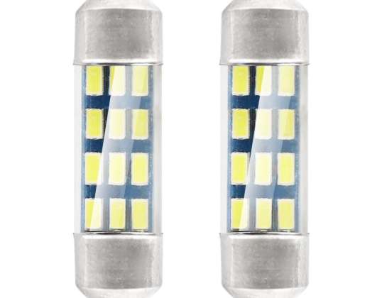 Светильники LED стандарт 3014 12smd фестон c5w c10w c3w 36мм білий 12v