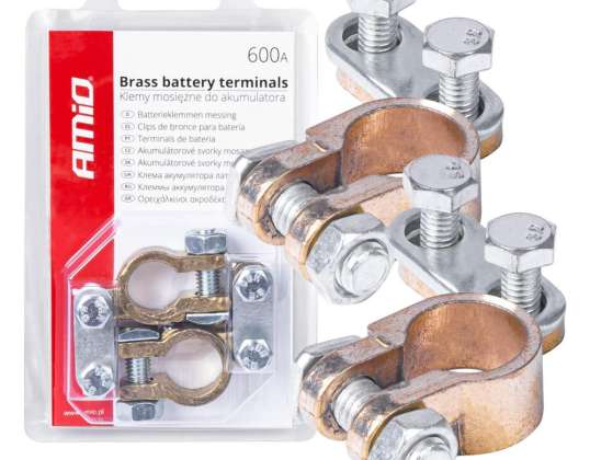 Brides de batterie en laiton 600a 2 pièces dans blister amio 01161