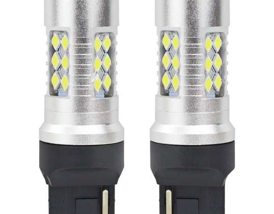 Ampoules LED canbus 3030 24smd t20 7440 w21w blanche 12v 24v amio 01173